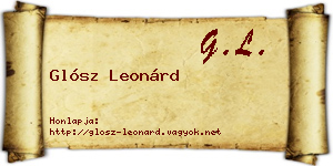 Glósz Leonárd névjegykártya